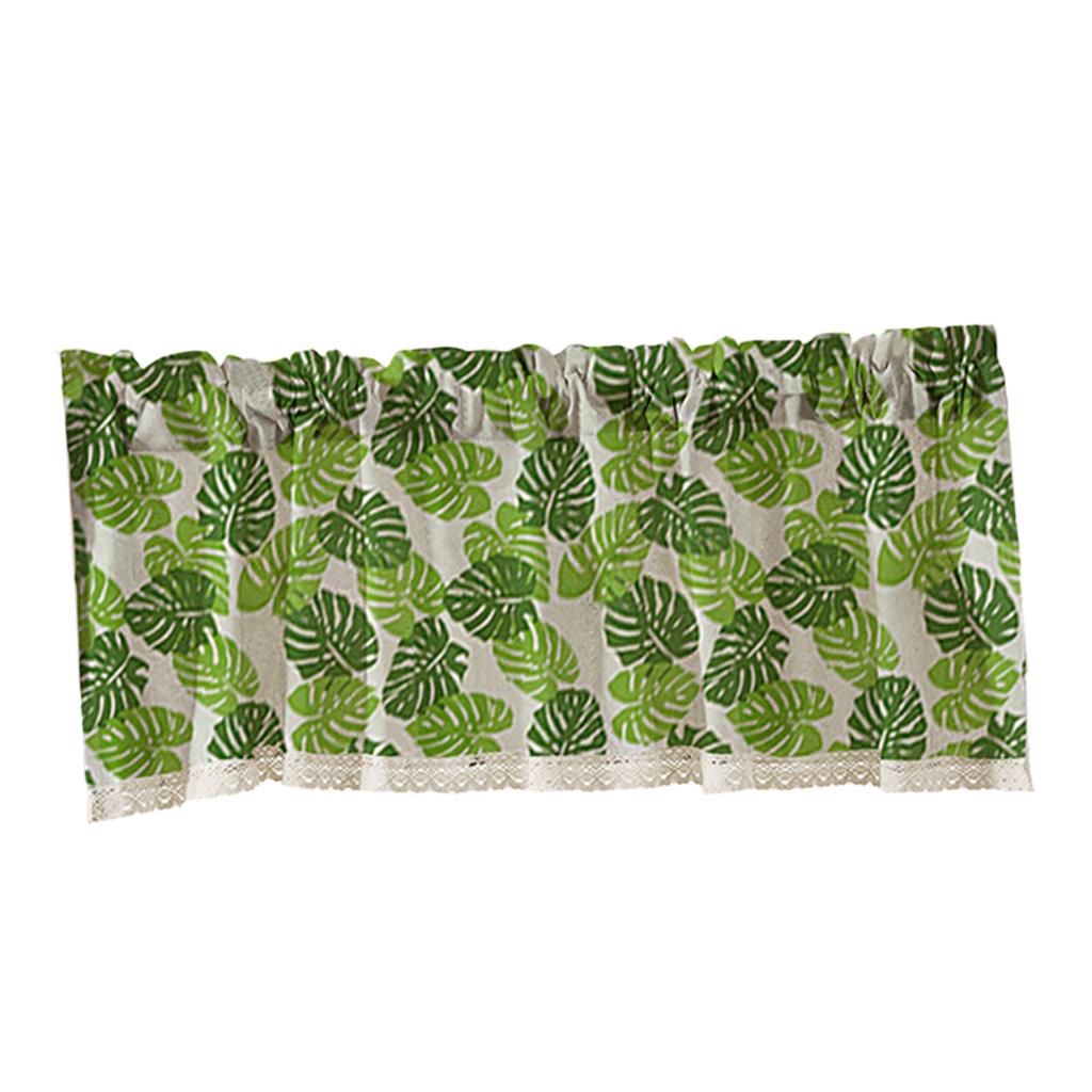 Cafe Window Curtain Semi-Sheer Kitchen Curtain Tier Green - 130x41cm