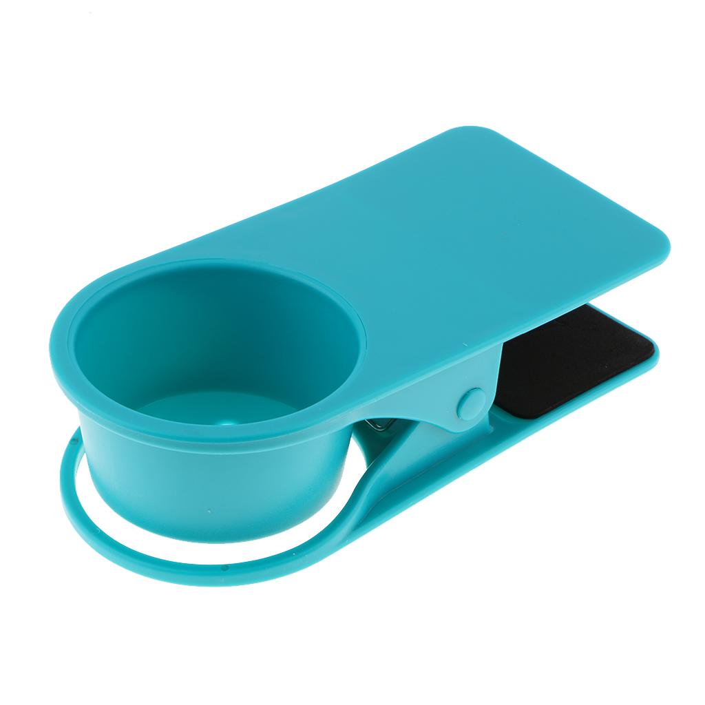 Drinks Coffee Cup Table Desk Cup Holder Stand Clip For Home Office Blue