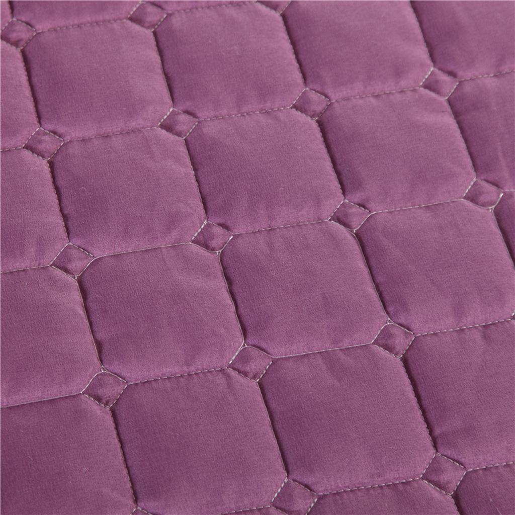 SPA Massage Table Linen Set Bed Skirt Pillow Case Stool Cover Purple-S