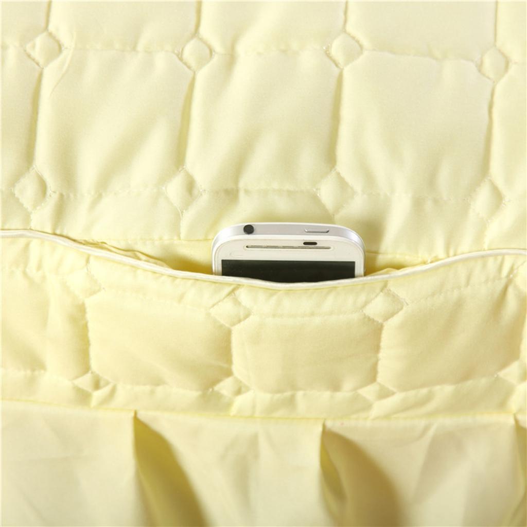 SPA Massage Table Linen Set Bed Skirt Pillow Case Stool Cover Beige-L