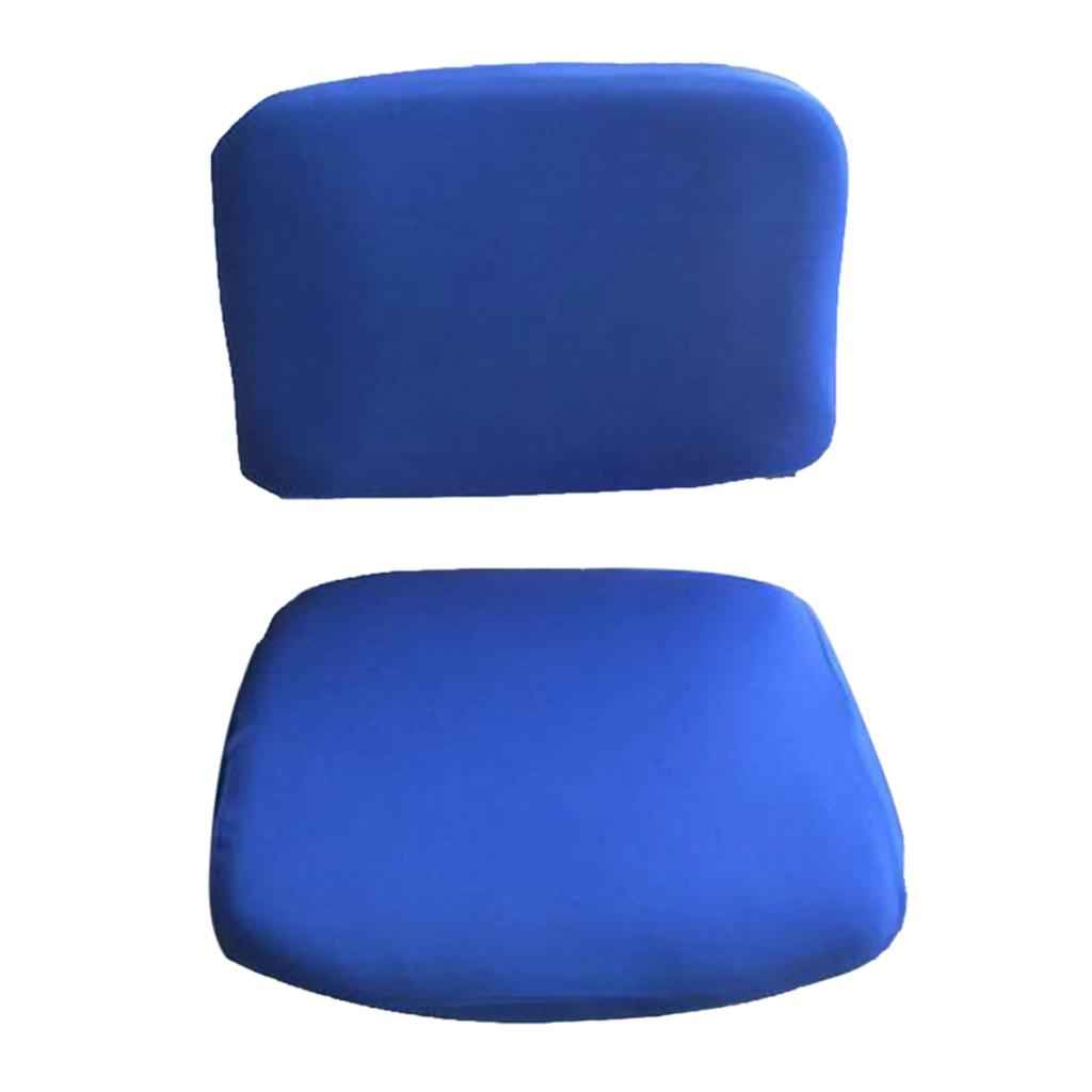 1 Set Split Design Stretchable Office Computer Chair Covers Slipcover Deep Blue