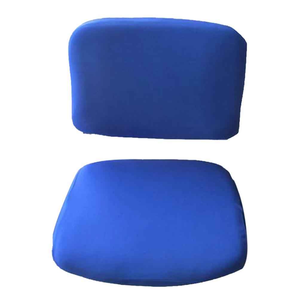 1 Set Split Design Stretchable Office Computer Chair Covers Slipcover Deep Blue
