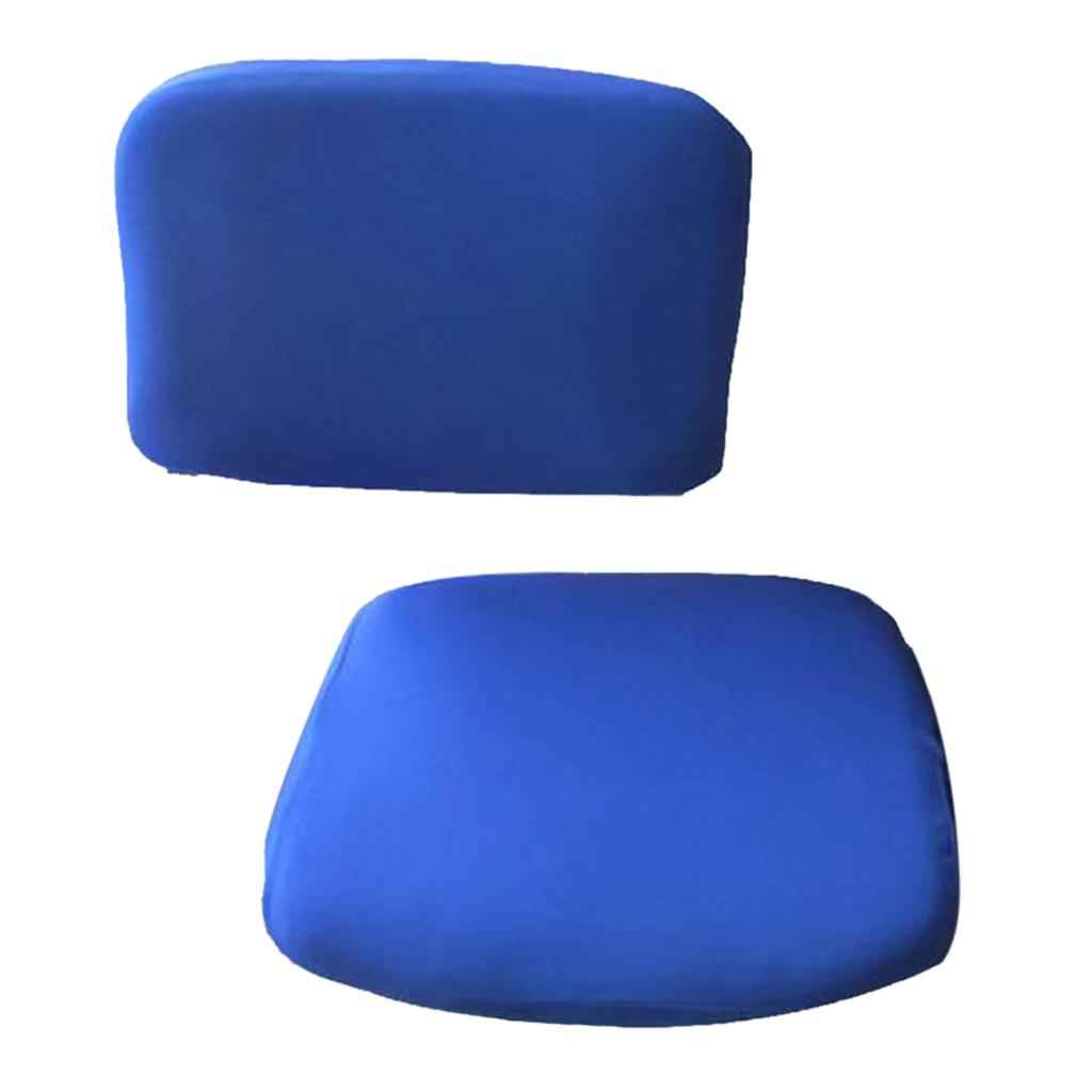1 Set Split Design Stretchable Office Computer Chair Covers Slipcover Deep Blue