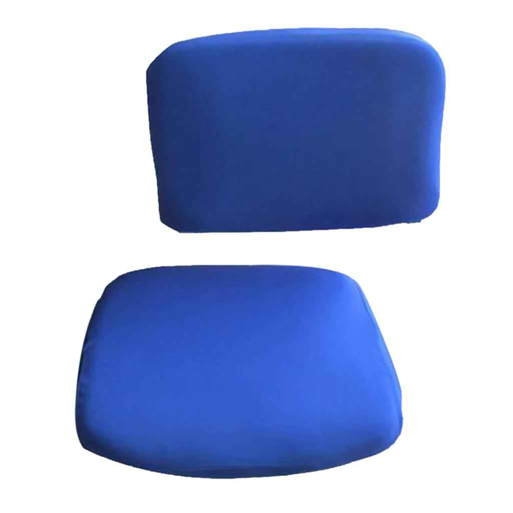 1 Set Split Design Stretchable Office Computer Chair Covers Slipcover Deep Blue