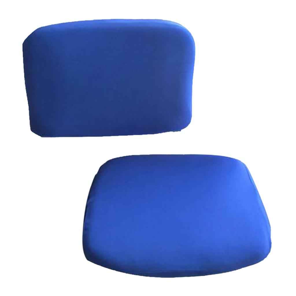 1 Set Split Design Stretchable Office Computer Chair Covers Slipcover Deep Blue