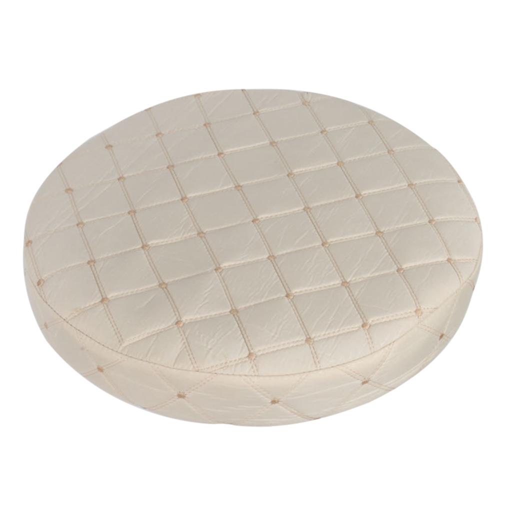 Round Home Bar Stool Chair Cover Slipcover Grid Beige Grid -35cm