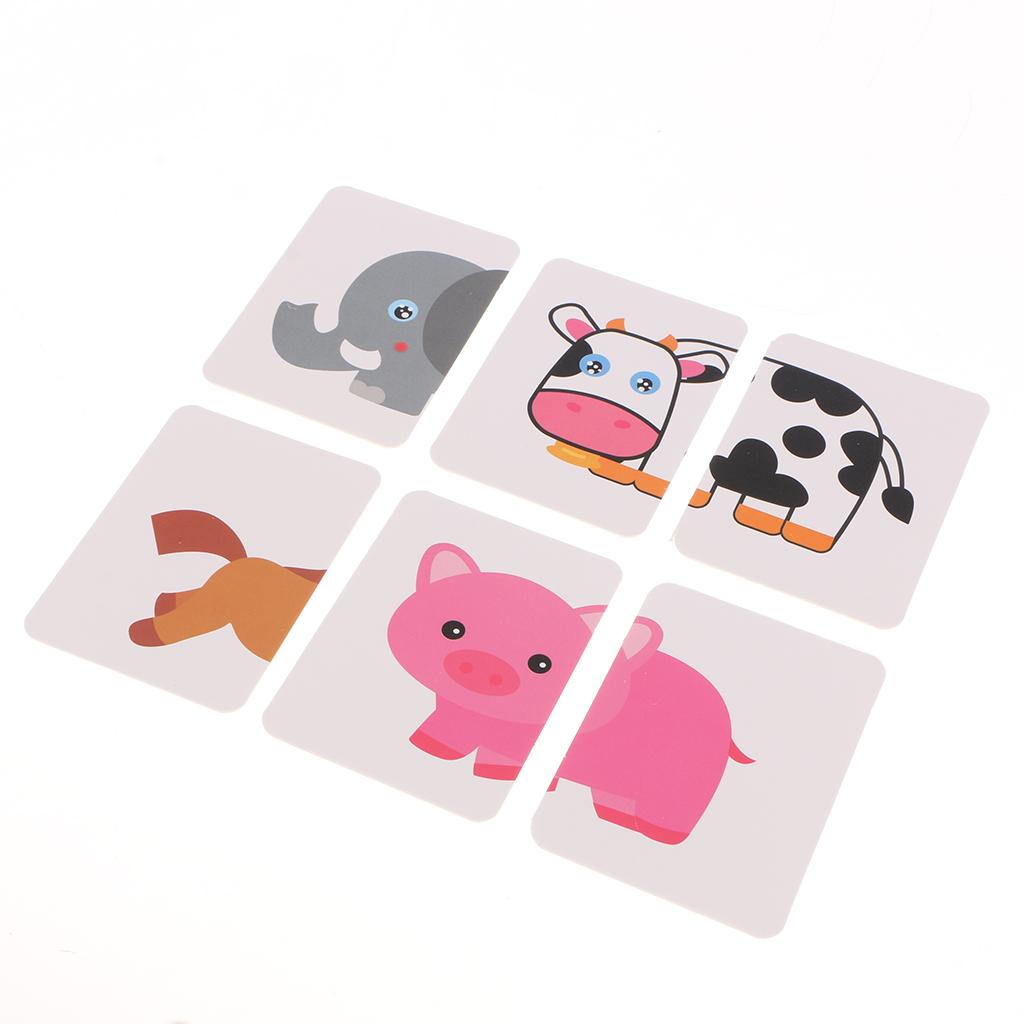 32 Pieces Preschool Educational Flash Cards for Kids Animals
