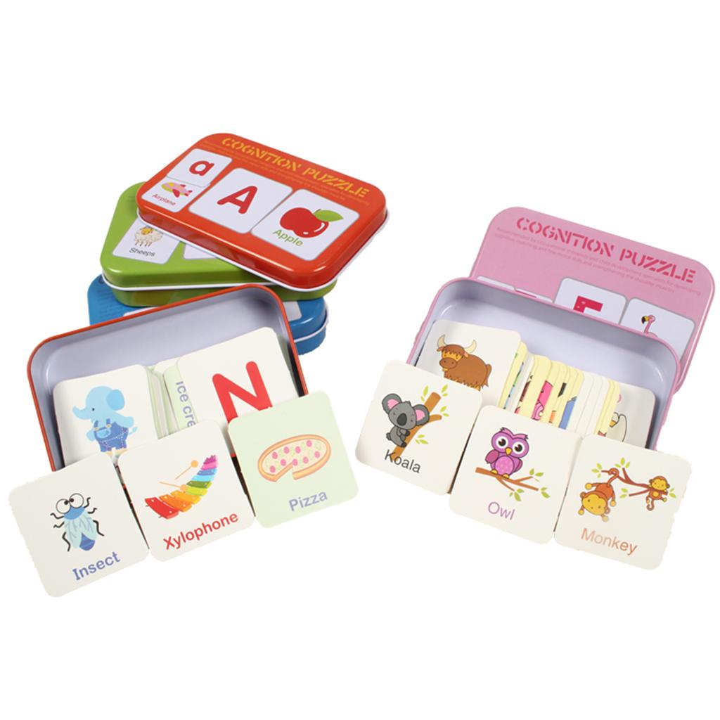 56 Pieces Preschool Educational Flash Cards for Kids Letters