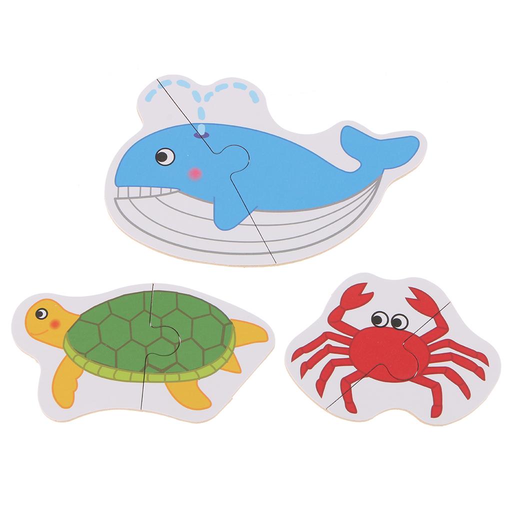 Preschool Educational Puzzle Cognitive Card Matching Game Marine Animals