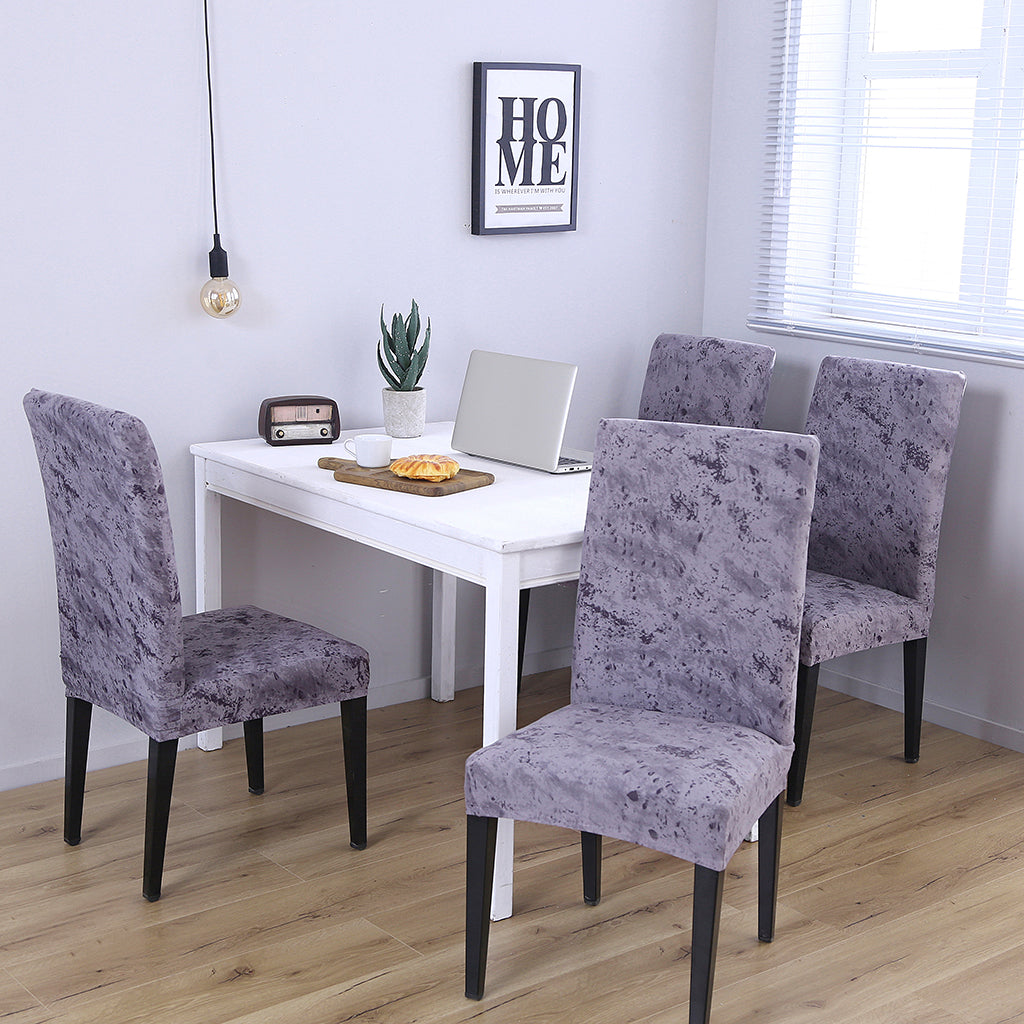 Super Fit Stretch Dining Chair Seat Cover Slipcover Splash ink Smoky Grey