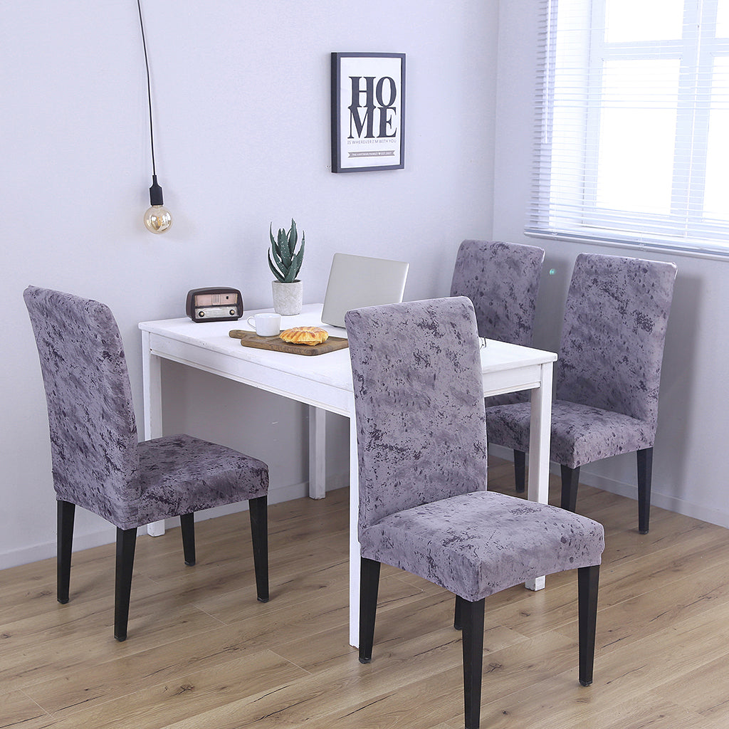 Super Fit Stretch Dining Chair Seat Cover Slipcover Splash ink Smoky Grey