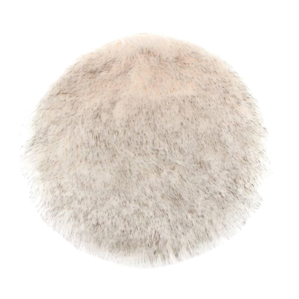 Faux Fur Seat Cushion Pad Artificial Sheepskin Mat White Gray 33cm