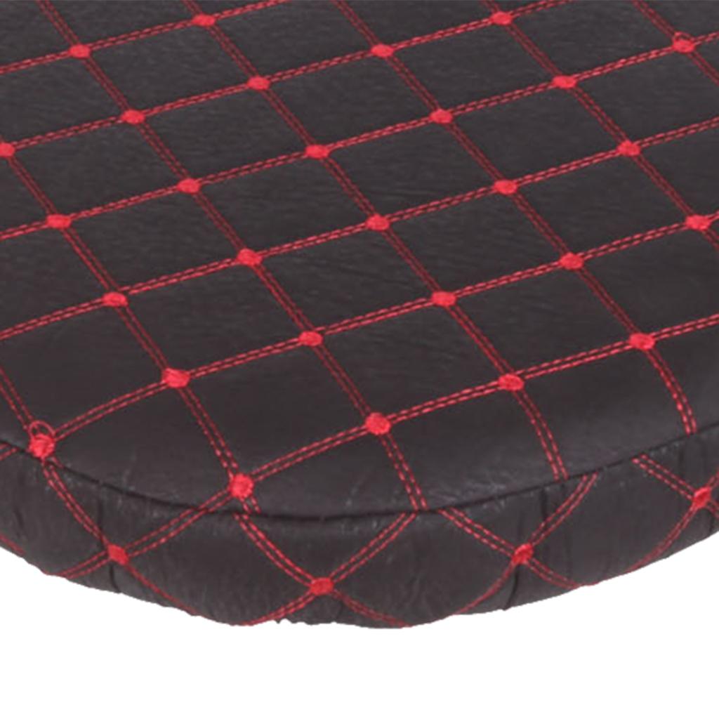Round Home Bar Stool Chair Cover Slipcover Grid Black Grid (Red)-35cm