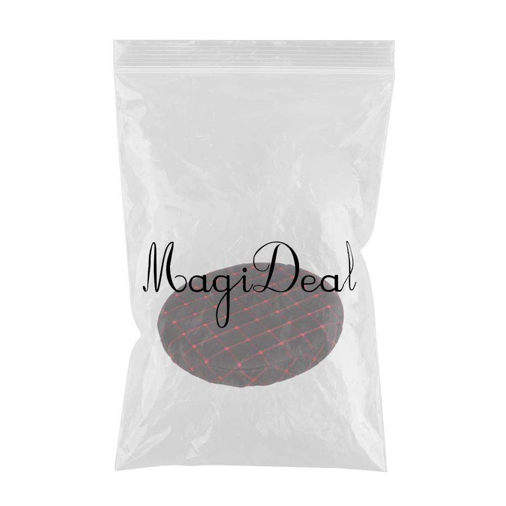 Round Home Bar Stool Chair Cover Slipcover Grid Black Grid (Red)-35cm