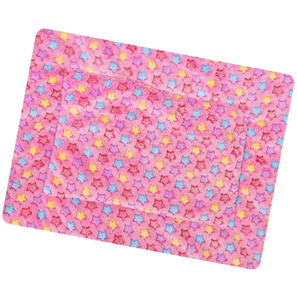 Winter Dog Warm Blanket Coral Fleece Puppy Cat Sleep Mat Pink-50x50cm