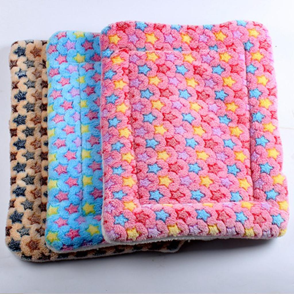 Winter Dog Warm Blanket Coral Fleece Puppy Cat Sleep Mat Pink-50x50cm