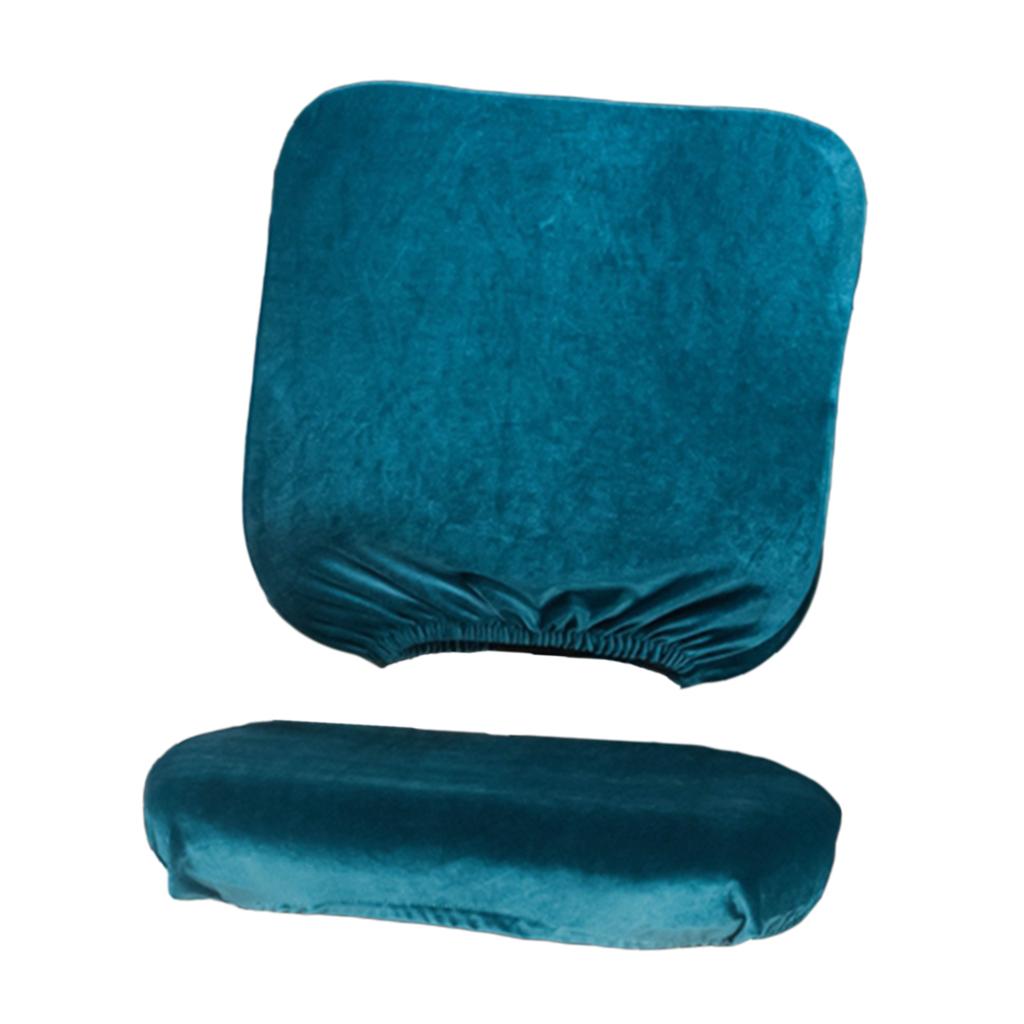 Removable Stretchable Slipcover Office Computer Chair Covers Dark Blue