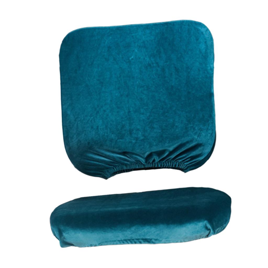 Removable Stretchable Slipcover Office Computer Chair Covers Dark Blue