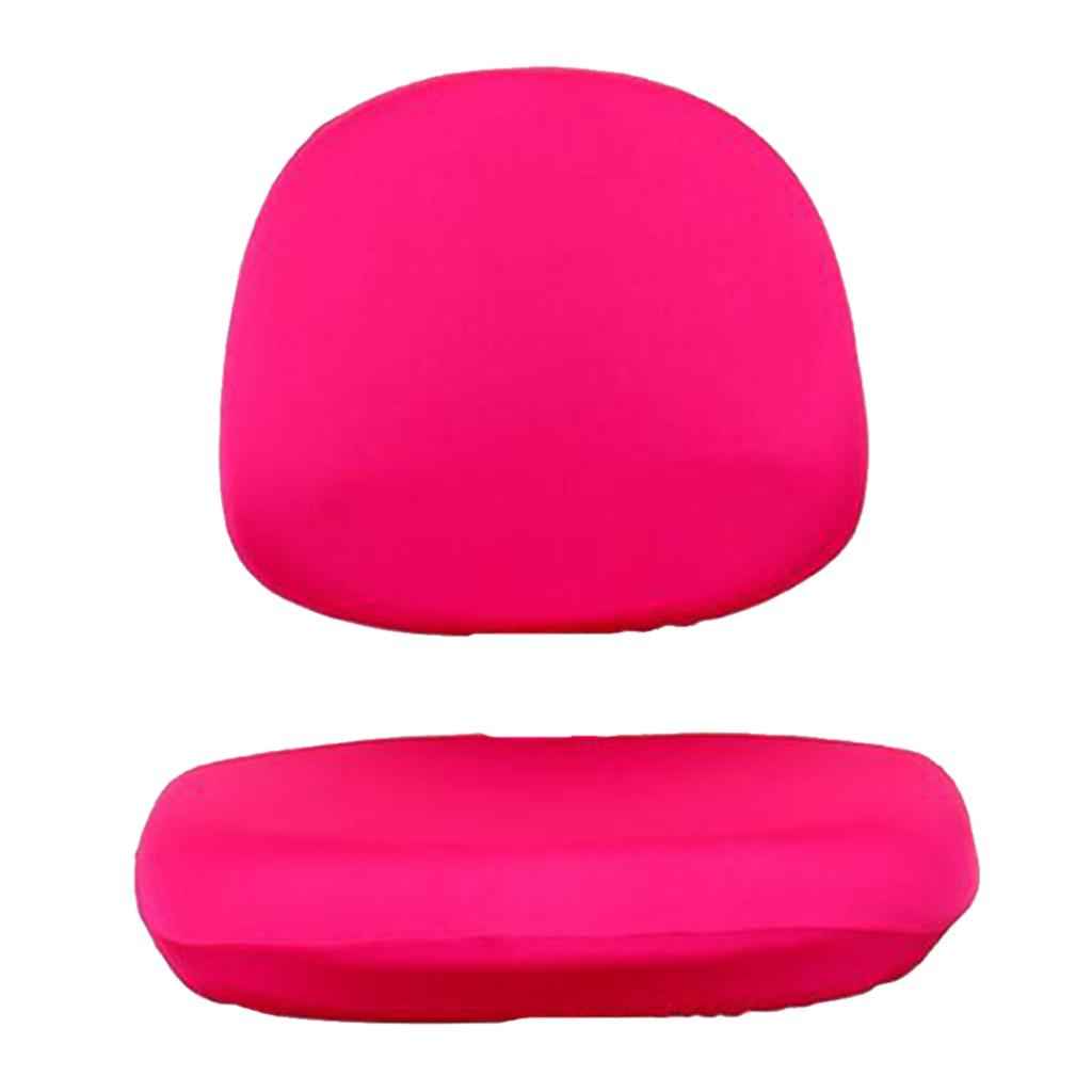 Stretch Soft Swivel Chair Slipcover Office Computer Chair Covers  Rose Red