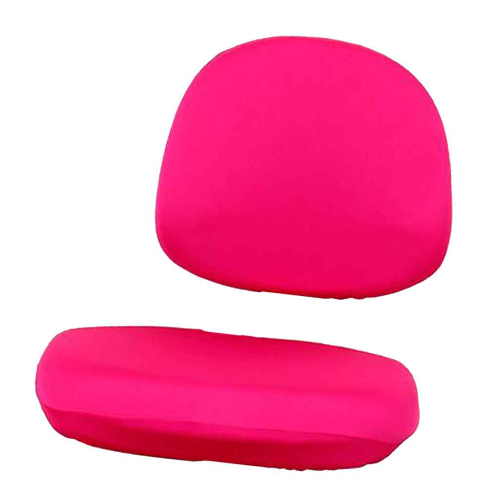 Stretch Soft Swivel Chair Slipcover Office Computer Chair Covers  Rose Red