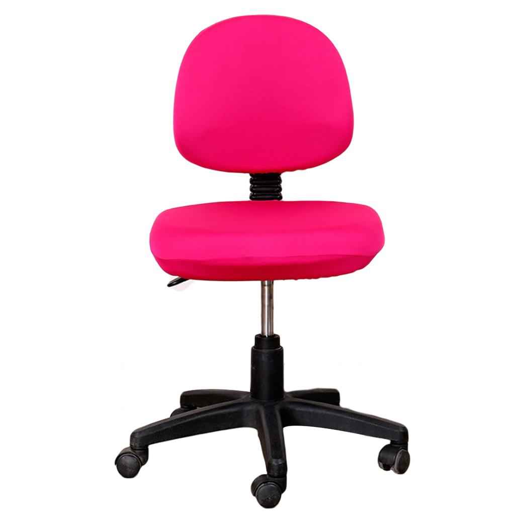 Stretch Soft Swivel Chair Slipcover Office Computer Chair Covers  Rose Red