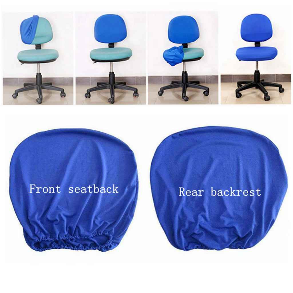 Stretch Soft Swivel Chair Slipcover Office Computer Chair Covers  Rose Red