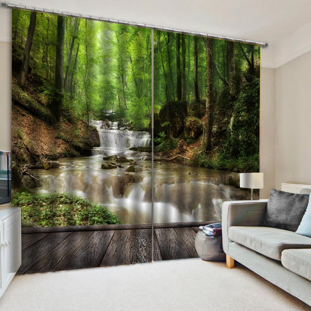 Window Curtain Kitchen Bathroom Drape Stream in Mountain