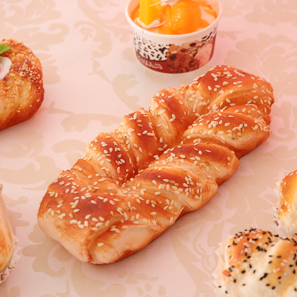Artificial Sesame Bread Simulation Realistic Food Dessert