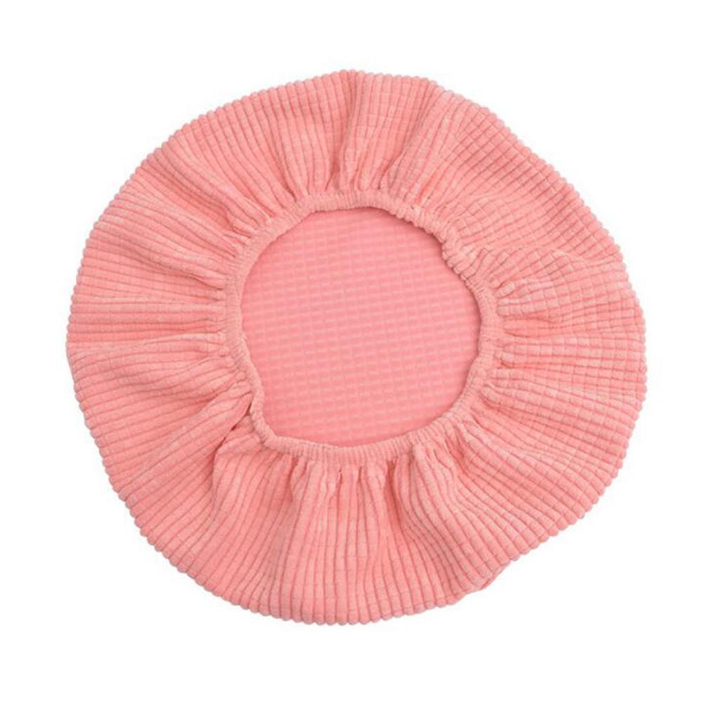 Winter Plush Bar Stool Cover Round Lift Chair Seat Sleeve Pink_40x40x10cm