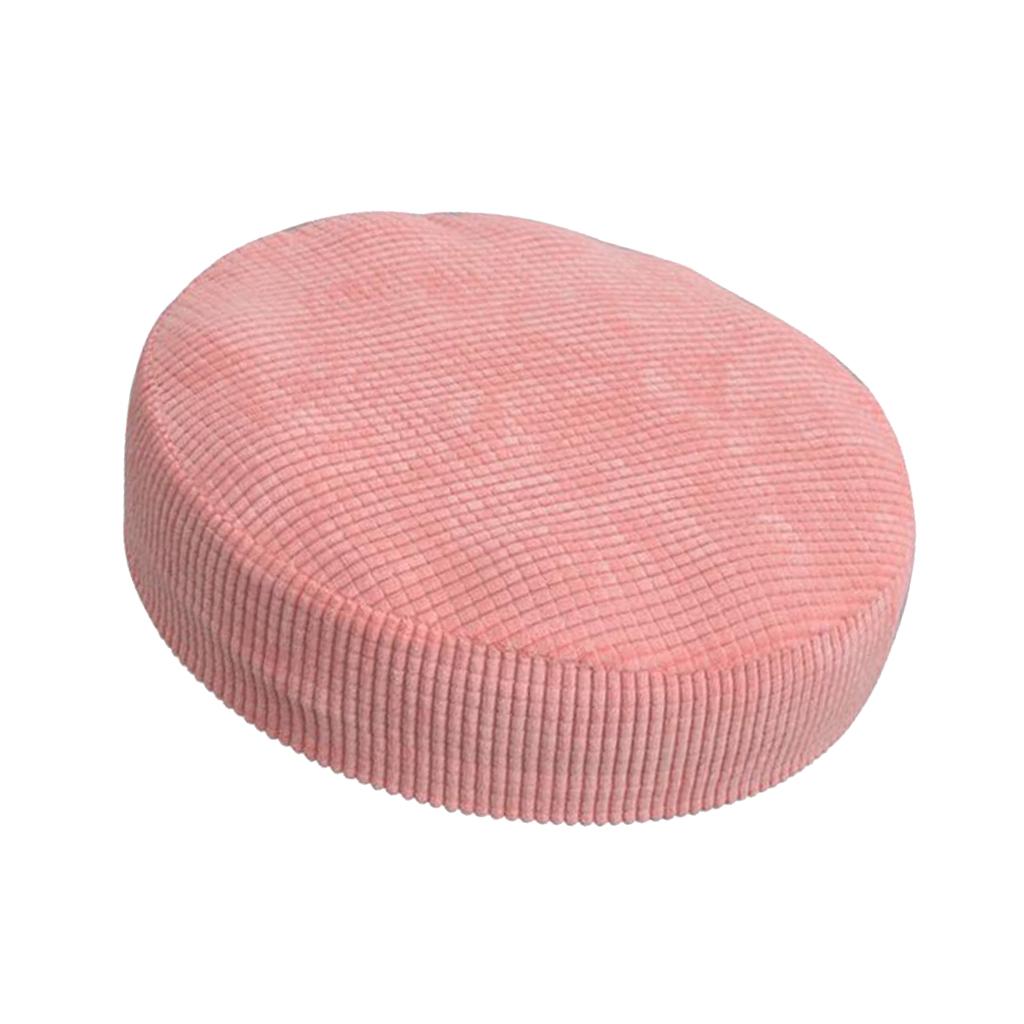 Winter Plush Bar Stool Cover Round Lift Chair Seat Sleeve Pink_40x40x10cm