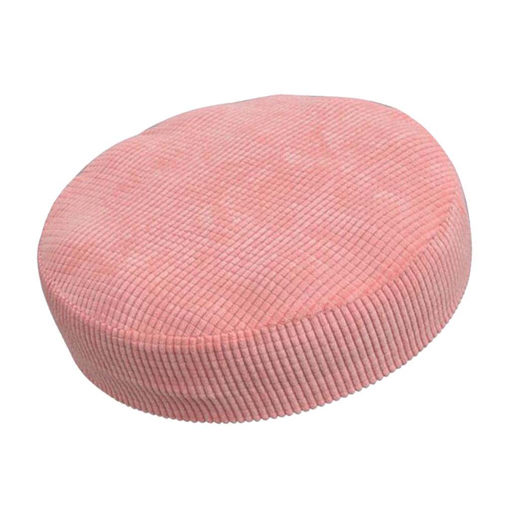 Winter Plush Bar Stool Cover Round Lift Chair Seat Sleeve Pink_40x40x10cm