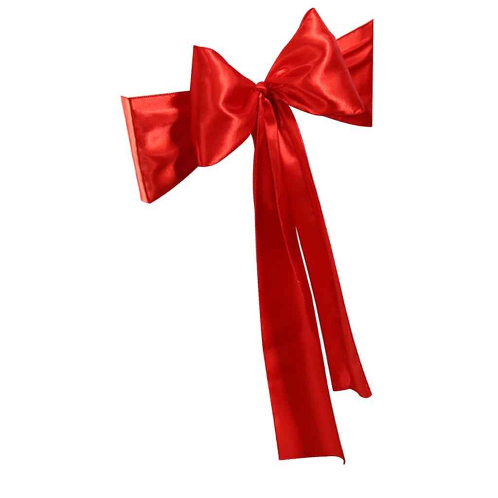 Satin Sashes Bows Chair Cover Bow Sash Wedding Events Supplies Red