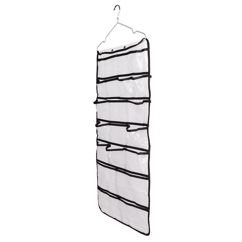42 Pockets Double-sided Hanging Closet Organizer for Underwear Storage White