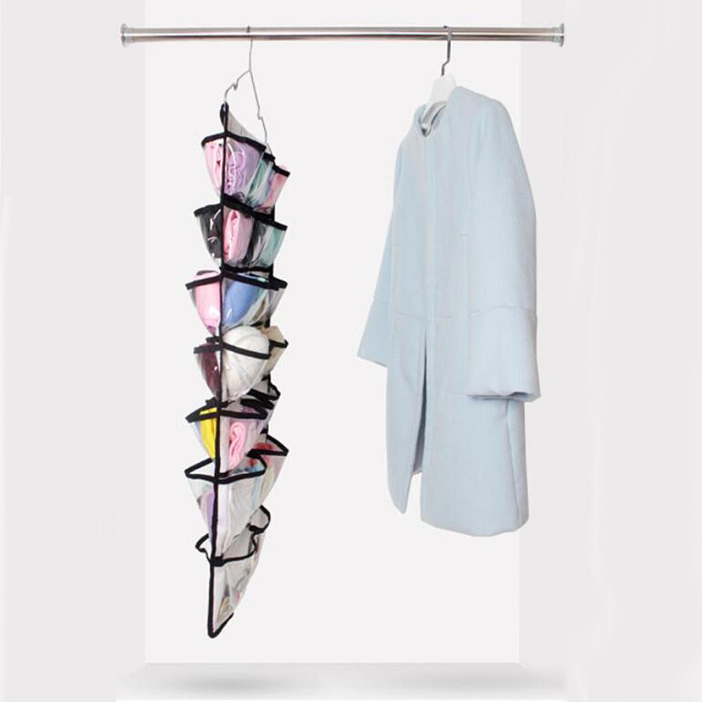 42 Pockets Double-sided Hanging Closet Organizer for Underwear Storage White
