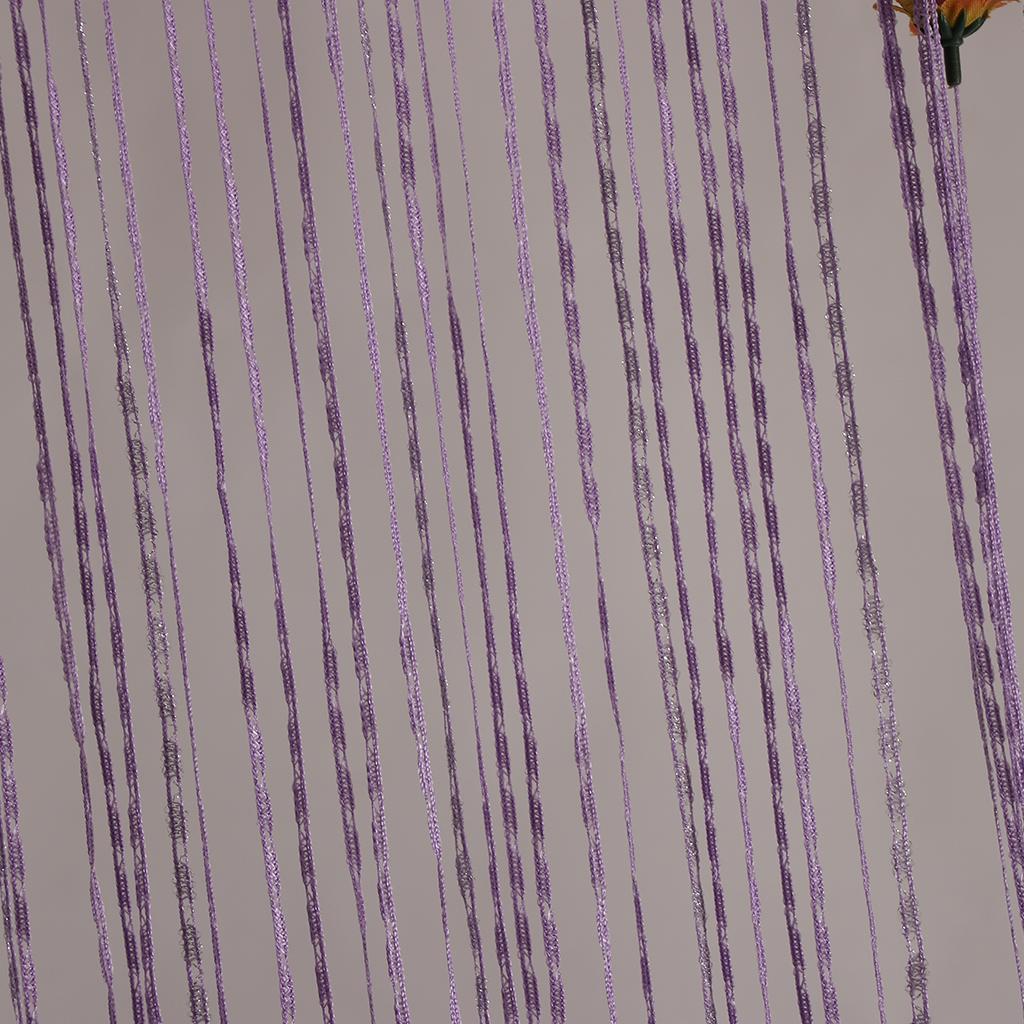Rose Flower String Curtain Window Tassel Valance Room Dividers Purple