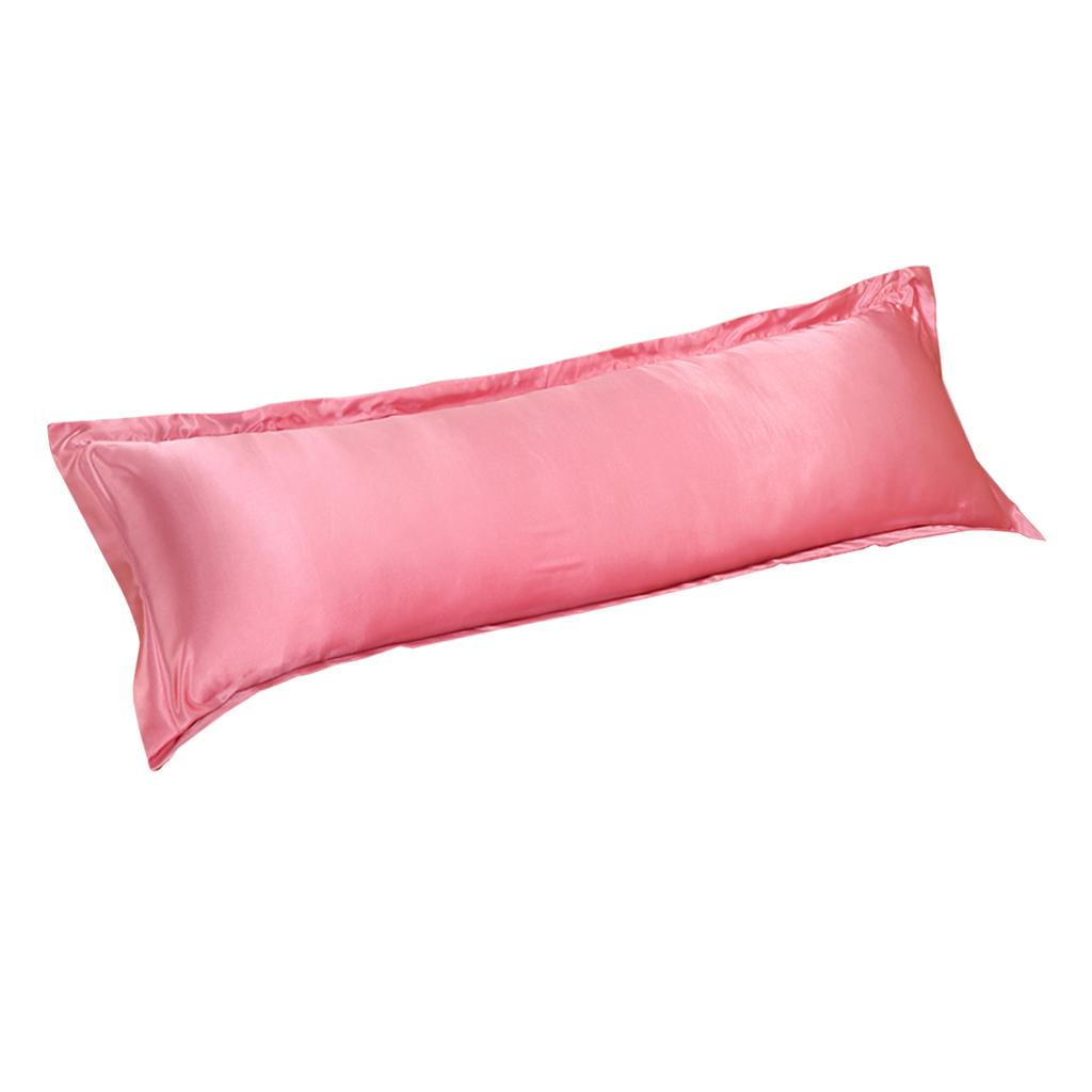 Luxury Silk Body Pillow Cover Pillowcase Replacement Jade Pink-150x48cm