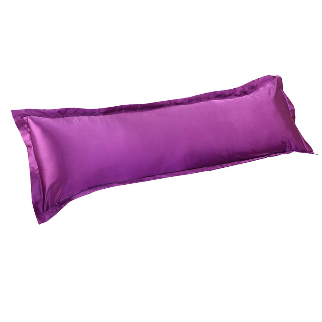 Luxury Silk Body Pillow Cover Pillowcase Replacement Violet-120x48cm
