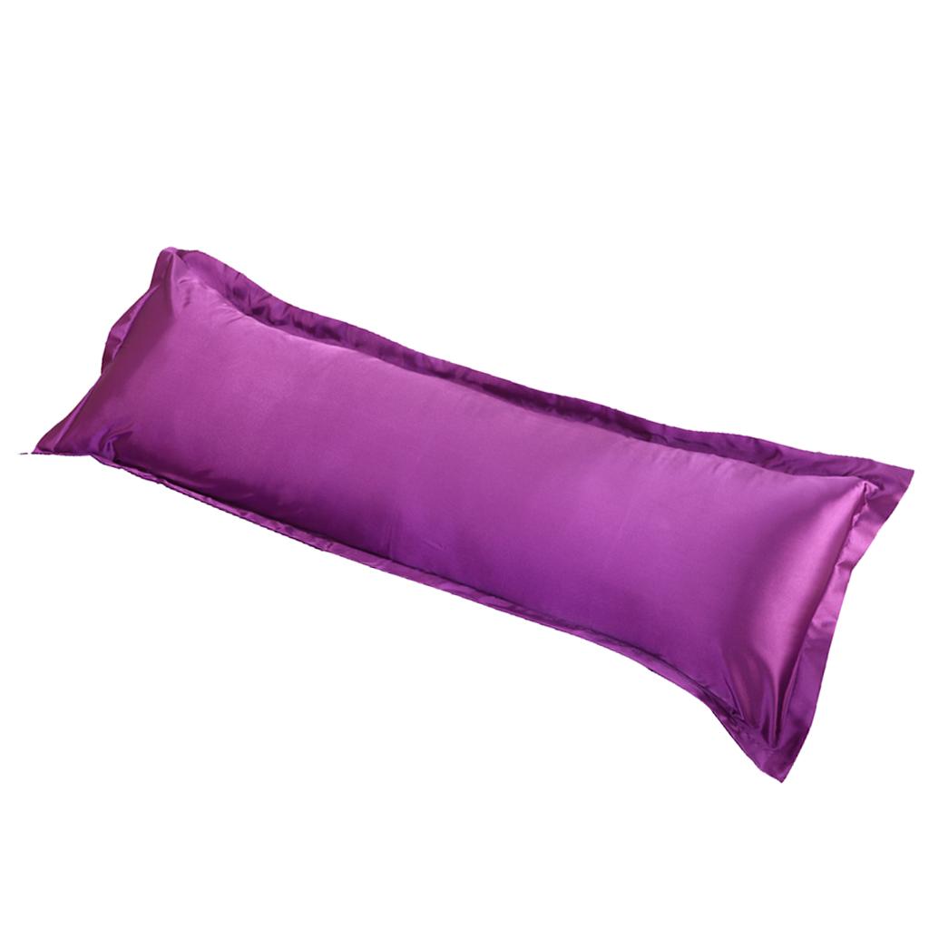 Luxury Silk Body Pillow Cover Pillowcase Replacement Violet-120x48cm