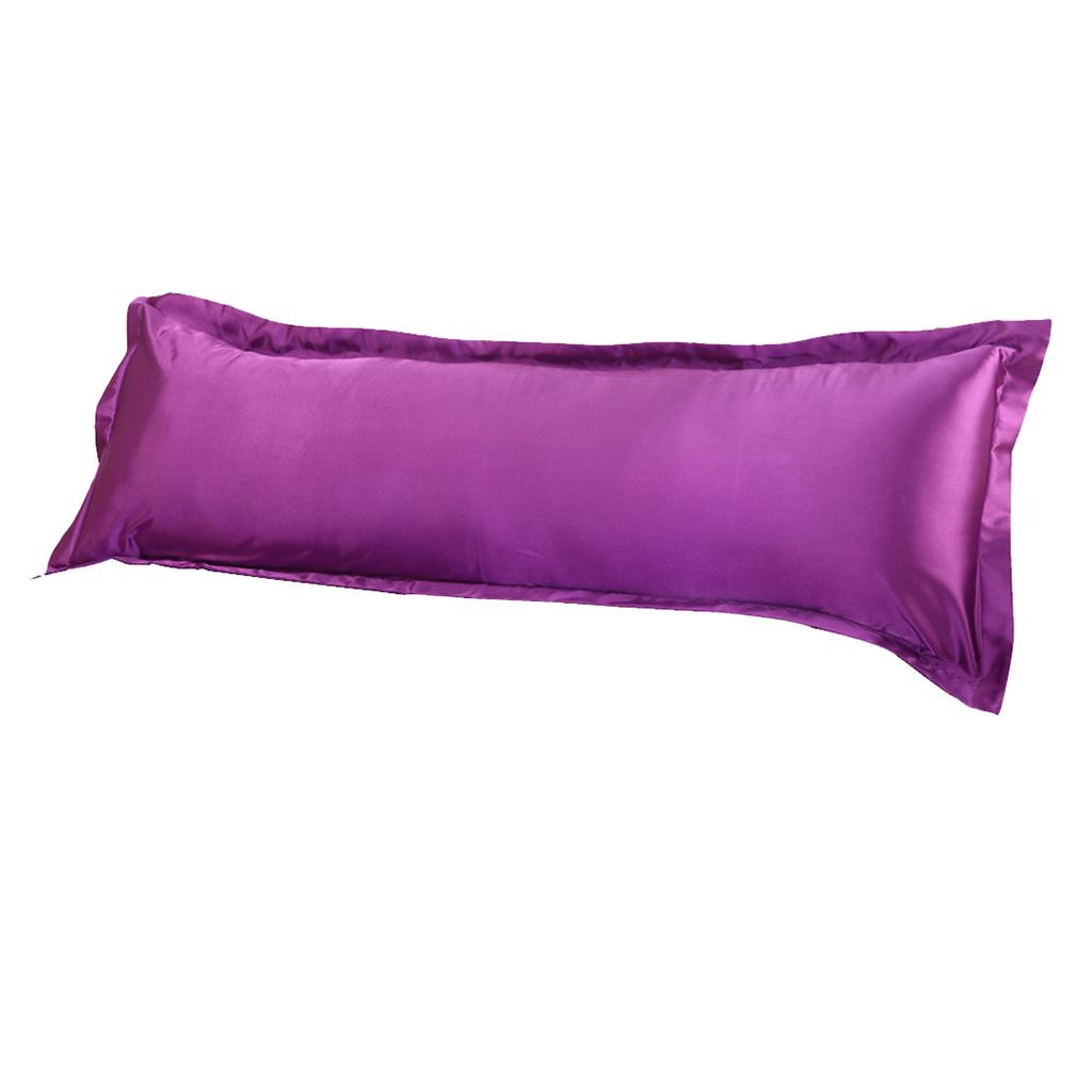 Luxury Silk Body Pillow Cover Pillowcase Replacement Violet-150x48cm