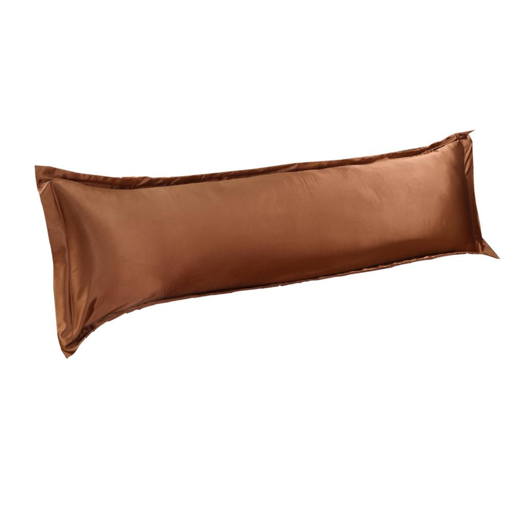 Luxury Silk Body Pillow Cover Pillowcase Replacement Coffee-120x48cm