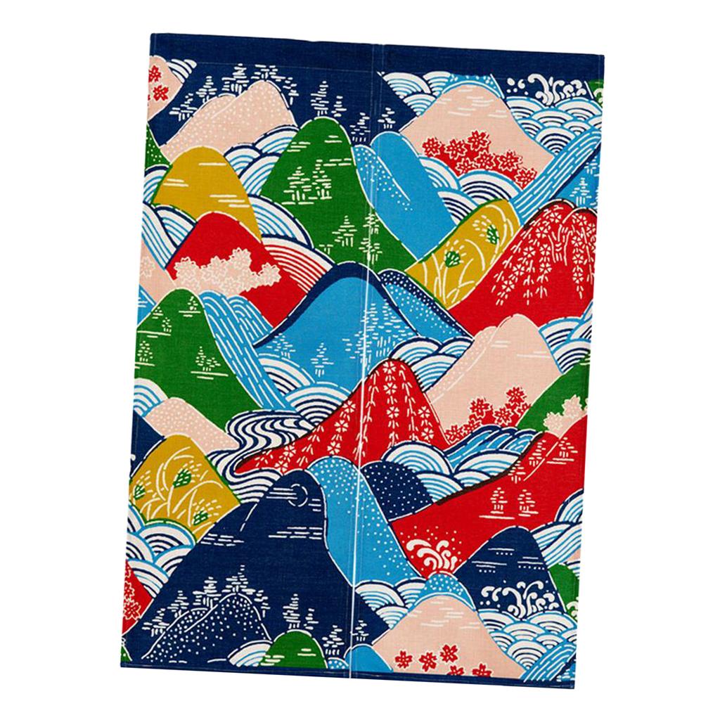 Japanese Noren Doorway Hanging Curtain Tapestry Decor Mountains S