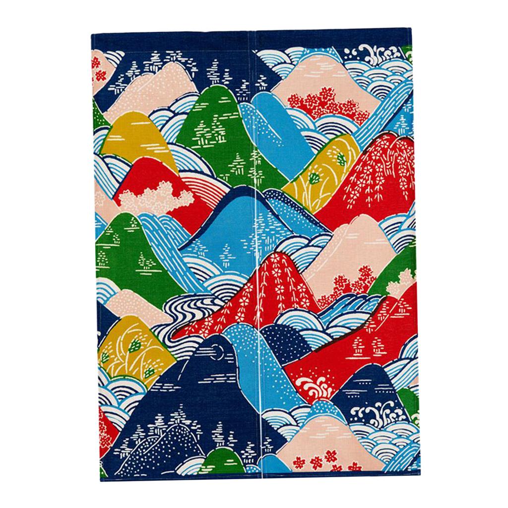 Japanese Noren Doorway Hanging Curtain Tapestry Decor Mountains S