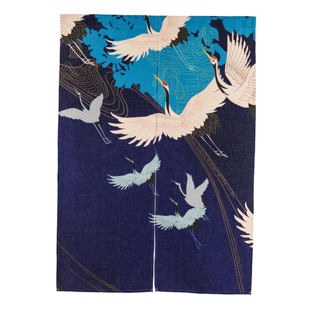Japanese Noren Doorway Hanging Curtain Tapestry Decor Crane S