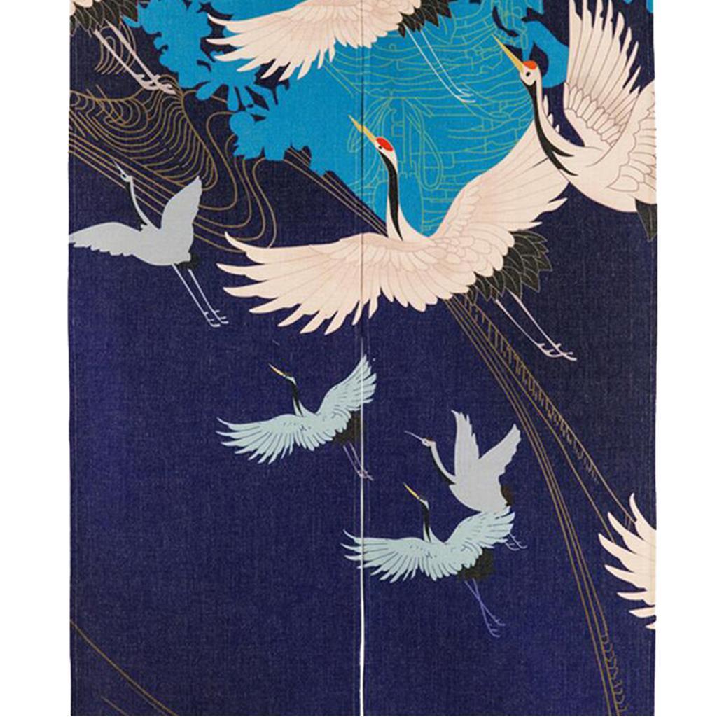 Japanese Noren Doorway Hanging Curtain Tapestry Decor Crane S