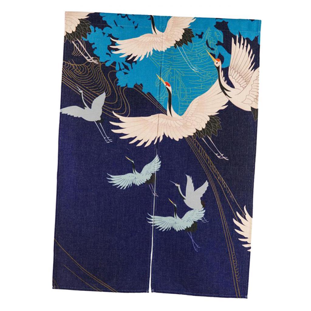 Japanese Noren Doorway Hanging Curtain Tapestry Decor Crane S