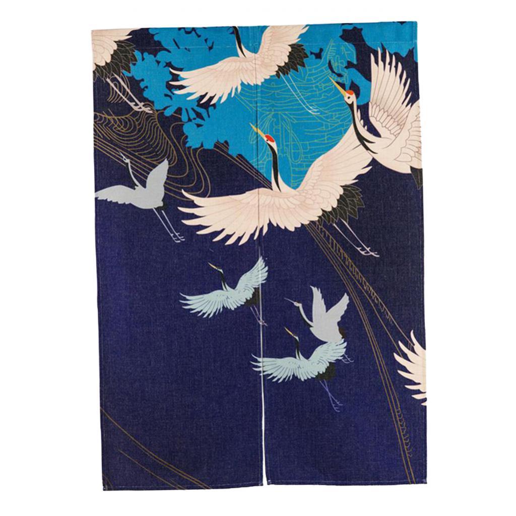 Japanese Noren Doorway Hanging Curtain Tapestry Decor Crane S