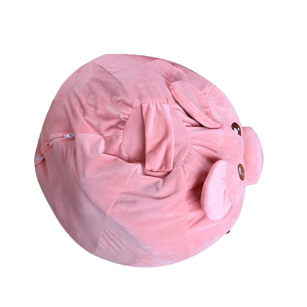 Animal Shape Kids Stuffed Animal Toy Storage Bean Bag Cover Piggy