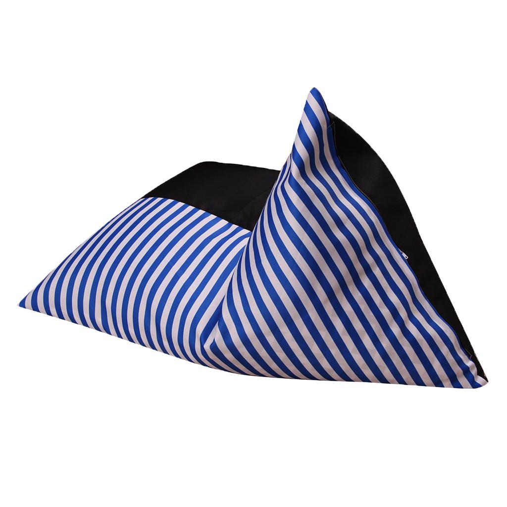 Stuffed Animal Storage Bean Bag Plush Toy Organizer for Kids Blue_Stripe