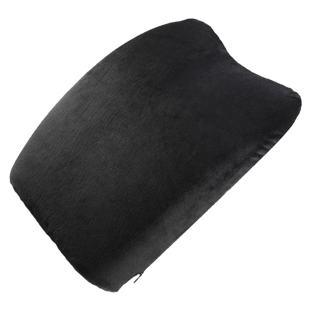 Orthopedic Lumbar Support Pillow Back Cushion Black Plush