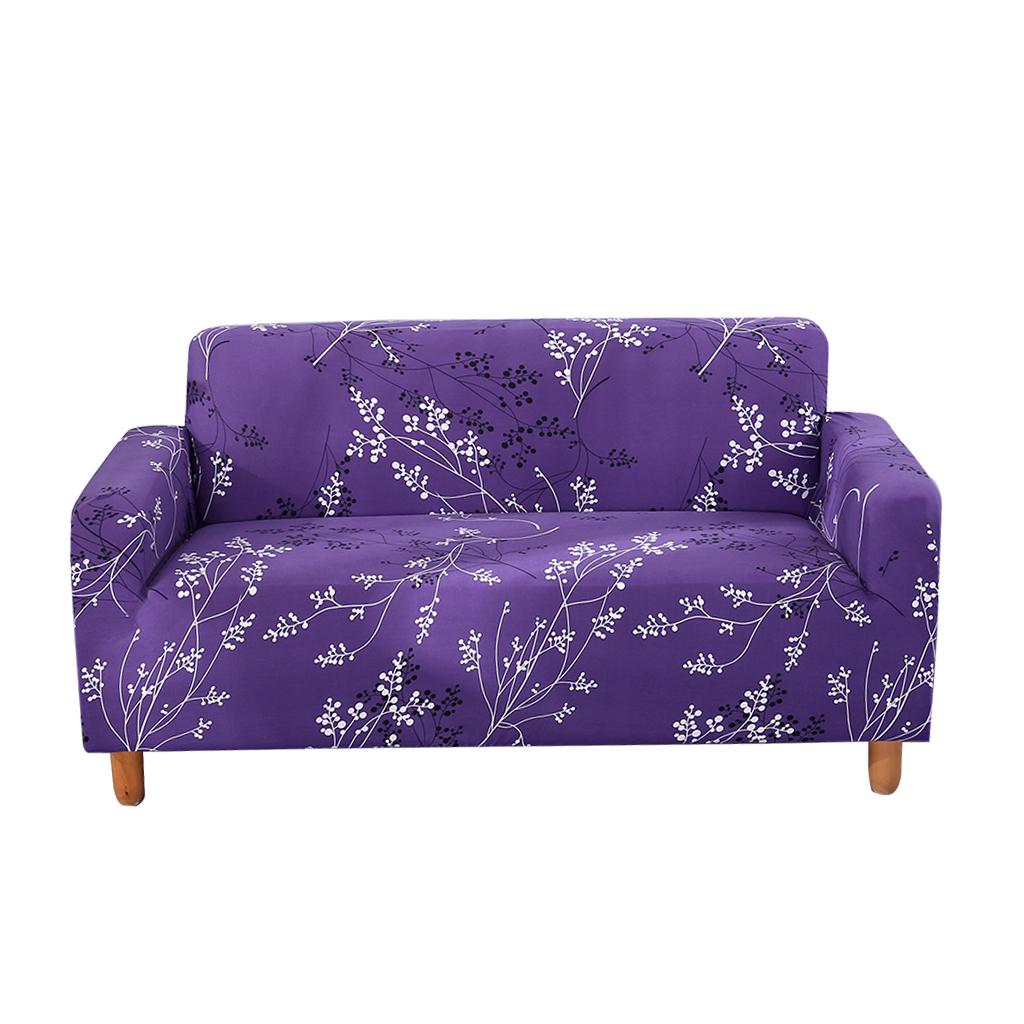 Digital Printing Stretch All-inclusive 2-Seater Sofa Cover Purple